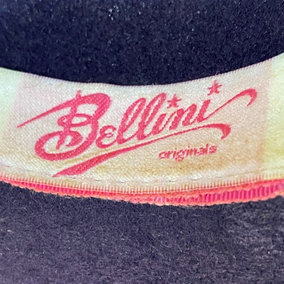 Bellini Womens Hat Purple 100% Wool Wide Brim Ribon Lace Rhinestone Band - Picture 10 of 10